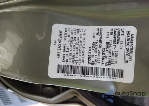 2002 Infiniti Qx4 Luxury из США, поврежденный, VIN JNRDR09X72W211283